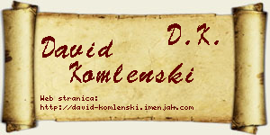 David Komlenski vizit kartica